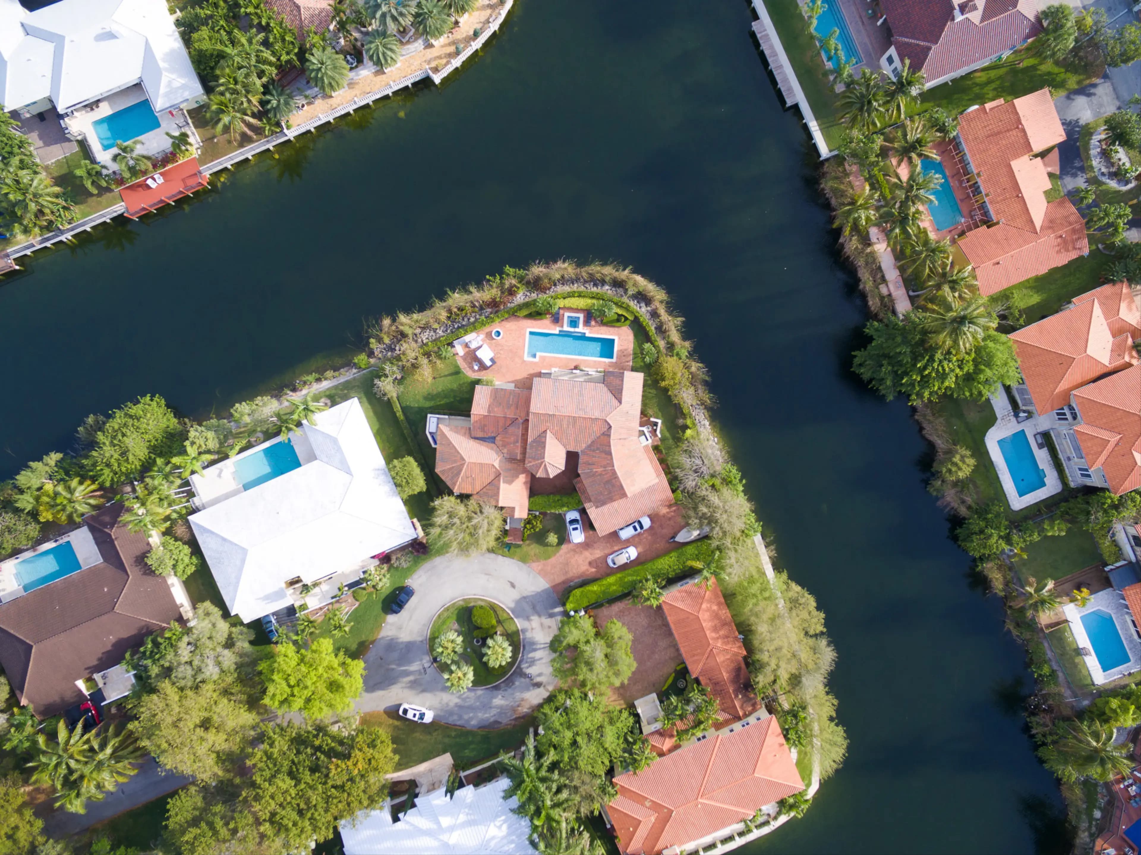 Waterfront residential neighborhood